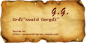 Grünvald Gergő névjegykártya